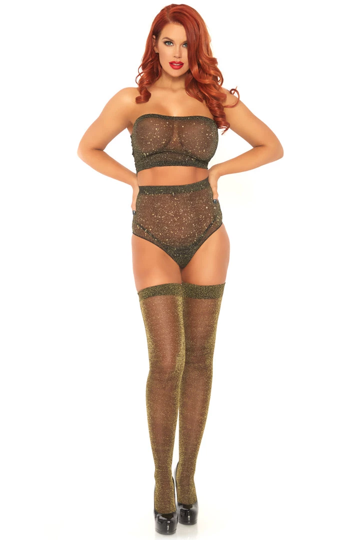 Leg Avenue Metallic Bandeau Top And Panty 5 Leg Avenue Metallic Bandeau Top And Panty