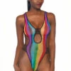 Leg Avenue Cut Out Rainbow Teddy Lingerie