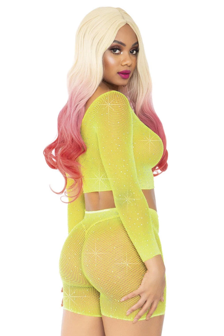 Leg Avenue Rhinestone Fishnet Top And Bike Shorts 4 Leg Avenue Rhinestone Fishnet Top And Bike Shorts