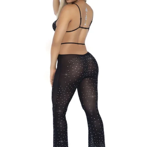 Leg Avenue Lingerie Rhinestone Bikini Top And Pants