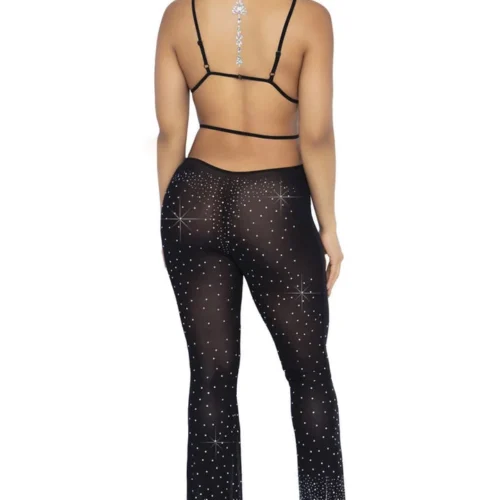 Leg Avenue Lingerie Rhinestone Bikini Top And Pants