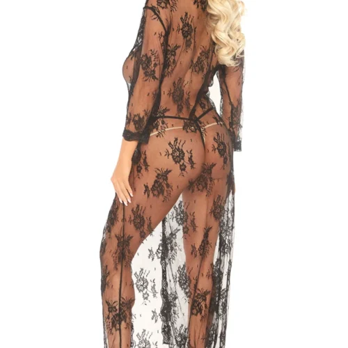 Leg Avenue Lingerie Long Lace Robe Set