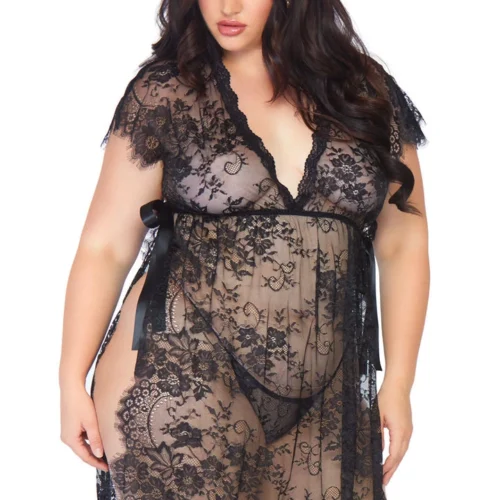 Leg Avenue Plus Size Lace Lingerie Kaftan Set Plus Size Lingerie