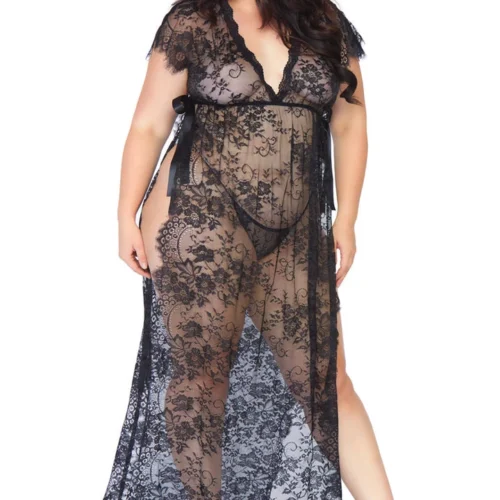 Leg Avenue Plus Size Lace Lingerie Kaftan Set Plus Size Lingerie