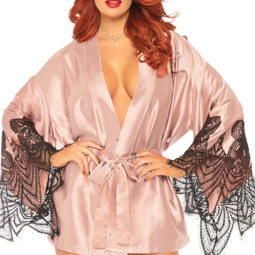 Leg Avenue Rose Satin Robe
