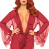 Leg Avenue Sheer Robe With Eyelash Lace