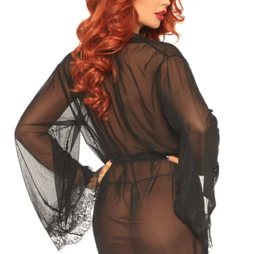Leg Avenue Sheer Robe With Eyelash Lace