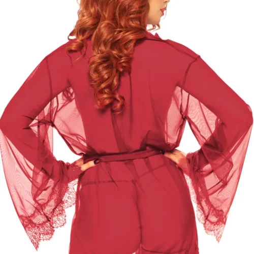 Leg Avenue Sheer Robe With Eyelash Lace