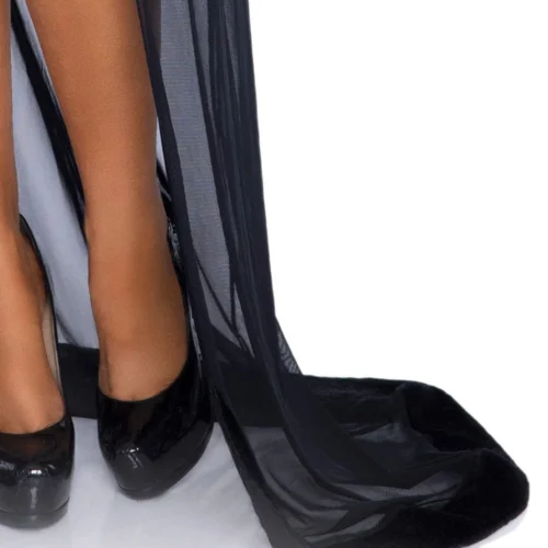 Leg Avenue Long Fur Trimmed Robe Lingerie