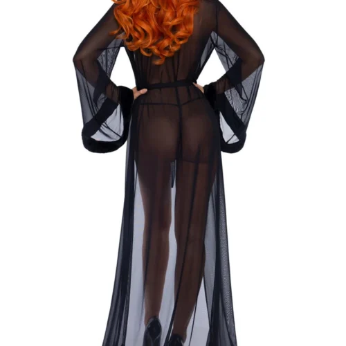 Leg Avenue Long Fur Trimmed Robe Lingerie