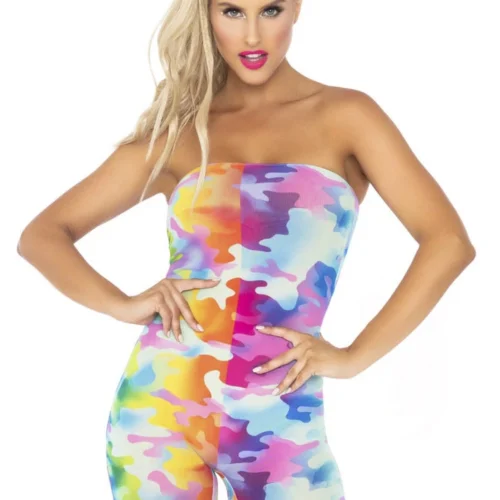 Leg Avenue Rainbow Camo Strapless Romper 7 Leg Avenue Rainbow Camo Strapless Romper
