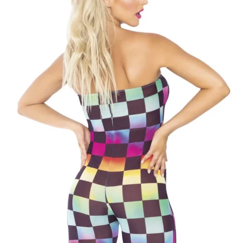 Leg Avenue Lingerie Rainbow Checkerboard Strapless Romper