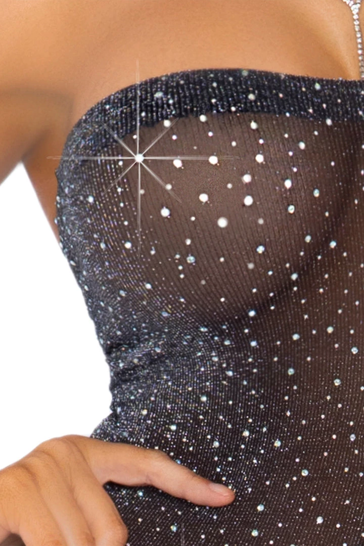 Leg Avenue Rhinestone Tube Chemise Lingerie 2 Leg Avenue Rhinestone Tube Chemise Lingerie