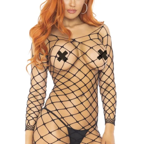 Leg Avenue Crochet Fishnet Mini Dress Lingerie