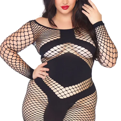 Leg Avenue Plus Size Diamond Net Mini Dress