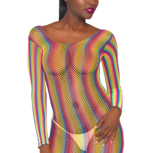 Leg Avenue Long Sleeve Rainbow Fishnet Mini Dress 11 Leg Avenue Long Sleeve Rainbow Fishnet Mini Dress