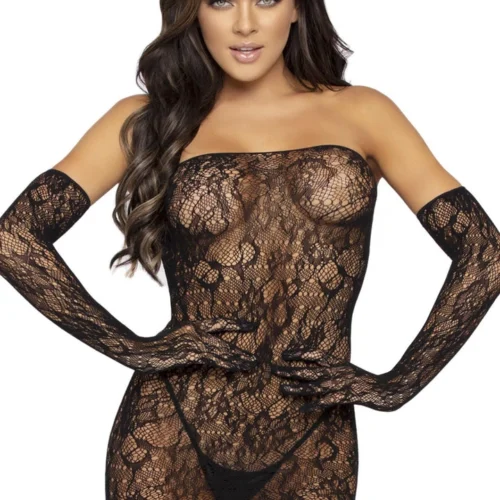 Leg Avenue Lace Tube Dress And Gloves