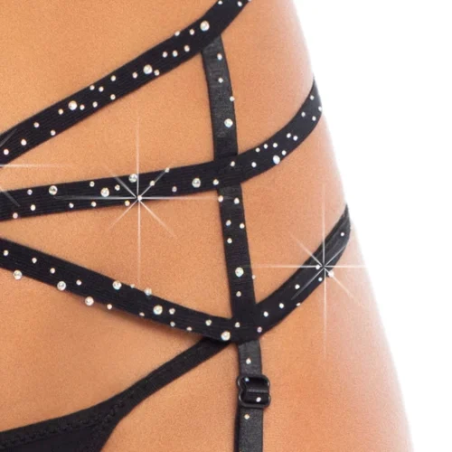 Leg Avenue Strappy Rhinestone Garter Belt 7 Leg Avenue Strappy Rhinestone Garter Belt