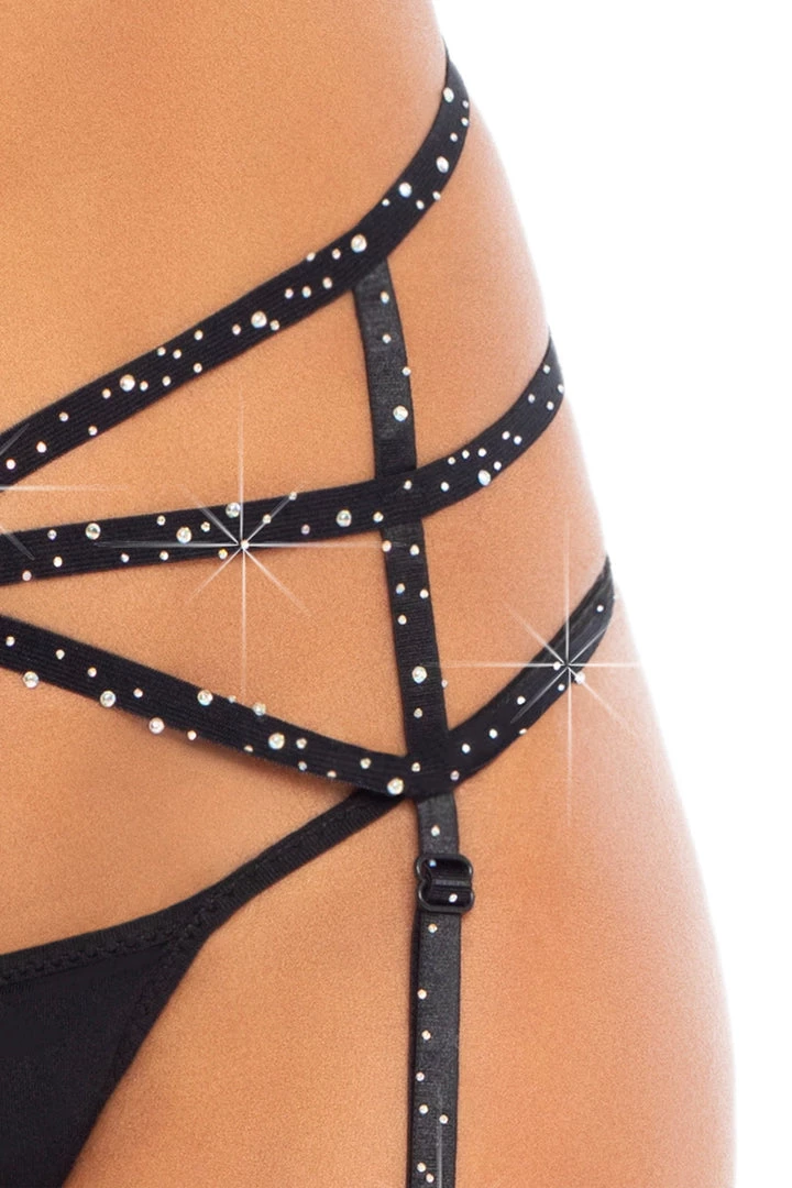Leg Avenue Strappy Rhinestone Garter Belt 3 Leg Avenue Strappy Rhinestone Garter Belt
