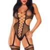 Leg Avenue Fishnet Crotchless Teddy Lingerie