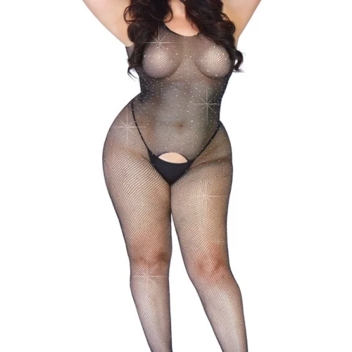 Leg Avenue Plus Size Crystalized Tank Bodystocking