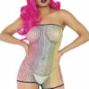 Leg Avenue Lingerie Rainbow Fishnet Strapless Romper