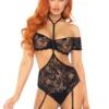 Leg Avenue Teddy Lingerie Lace Bandeau And Teddy Set