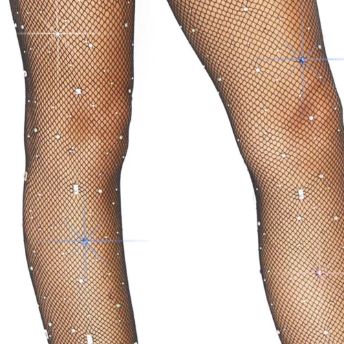 Leg Avenue Rainbow Rhinestone Fishnet Pantyhose Hosiery