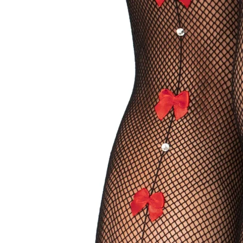 Leg Avenue Hosiery Bow Backseam Fishnet Stockings