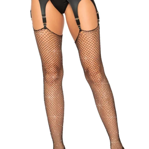Leg Avenue Raw Edge Rhinestone Fishnets Hosiery