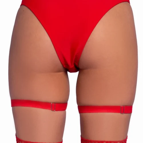Leg Avenue Dual Strap Wet Look Leg Garters
