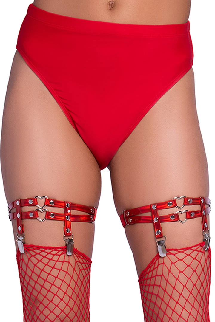 Leg Avenue Dual Strap Wet Look Leg Garters 1 Leg Avenue Dual Strap Wet Look Leg Garters