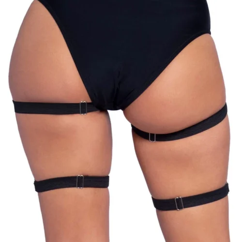 Leg Avenue Accessories Dual Strap Vinyl Leg Garters