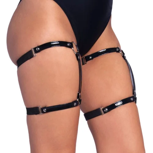 Leg Avenue Accessories Dual Strap Vinyl Leg Garters 5 Leg Avenue Accessories Dual Strap Vinyl Leg Garters