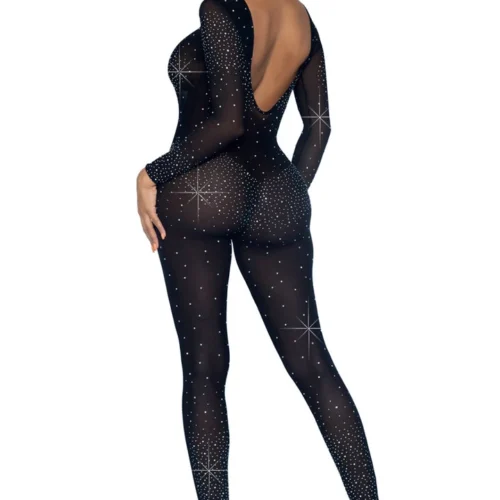Leg Avenue Lingerie Sheer Rhinestone Catsuit