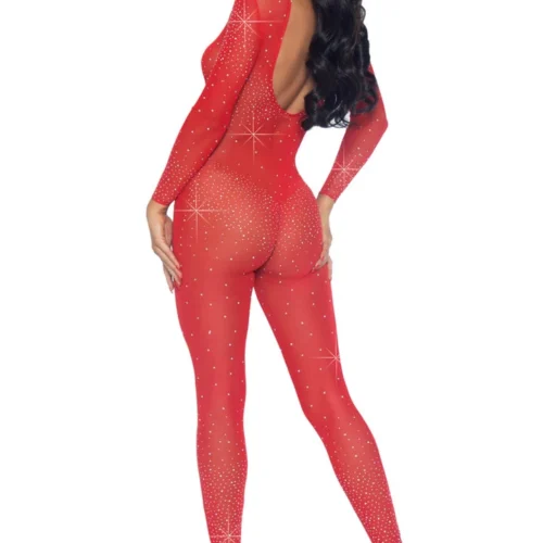 Leg Avenue Lingerie Sheer Rhinestone Catsuit