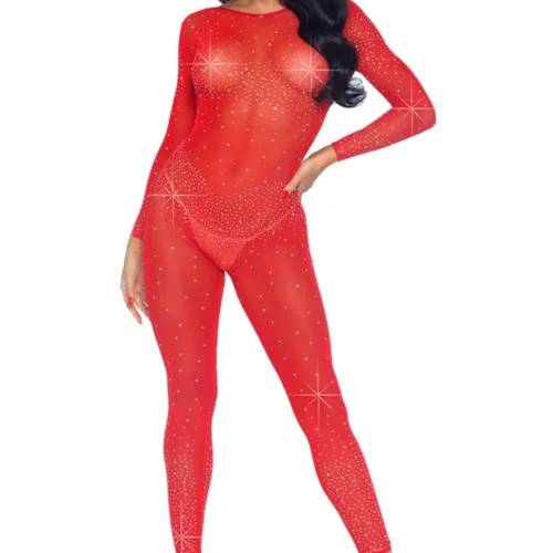Leg Avenue Lingerie Sheer Rhinestone Catsuit