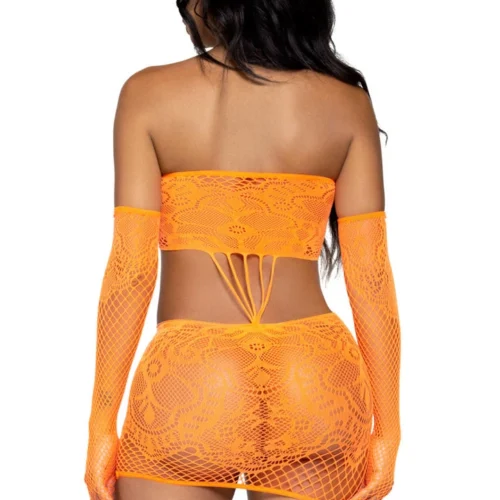 Leg Avenue Strapless Patterned Cut Out Chemise Lingerie