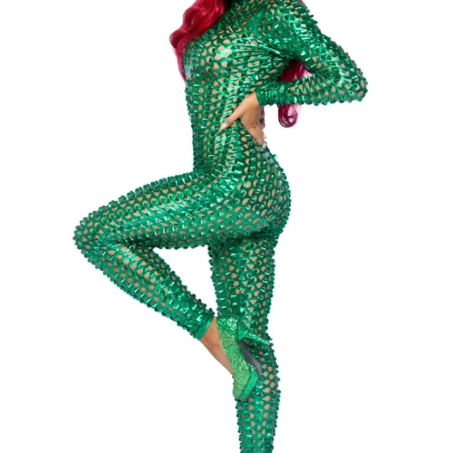 Leg Avenue Sexy Halloween Costumes Laser Cut Metallic Catsuit