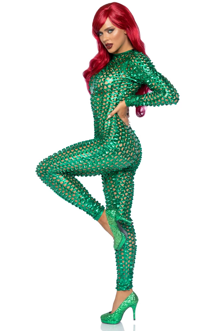 Leg Avenue Sexy Halloween Costumes Laser Cut Metallic Catsuit 2 Leg Avenue Sexy Halloween Costumes Laser Cut Metallic Catsuit