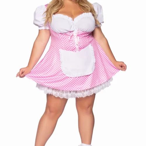 Leg Avenue Plus Size Pink Gingham Costume