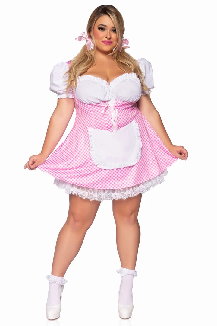 Leg Avenue Plus Size Pink Gingham Costume 1 Leg Avenue Plus Size Pink Gingham Costume