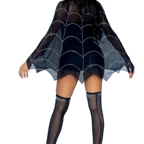 Leg Avenue Sheer Rhinestone Spiderweb Poncho Sexy Halloween Costumes