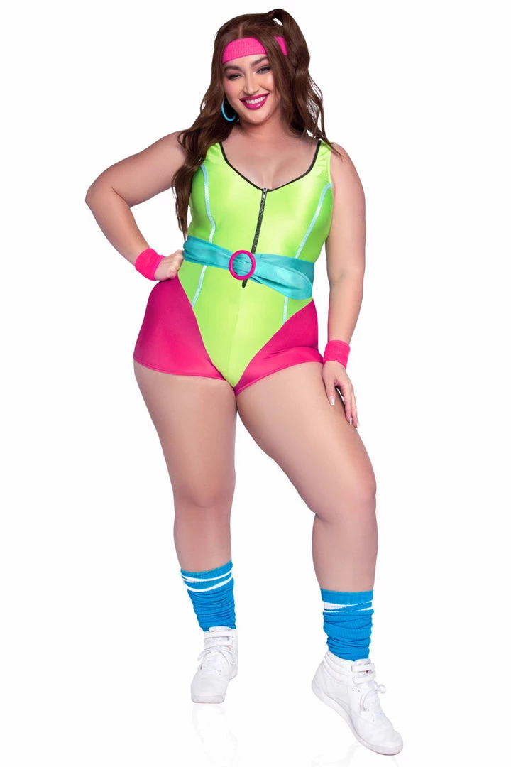 Leg Avenue Plus Size 80s Workout Hottie Costume 3 Leg Avenue Plus Size 80s Workout Hottie Costume