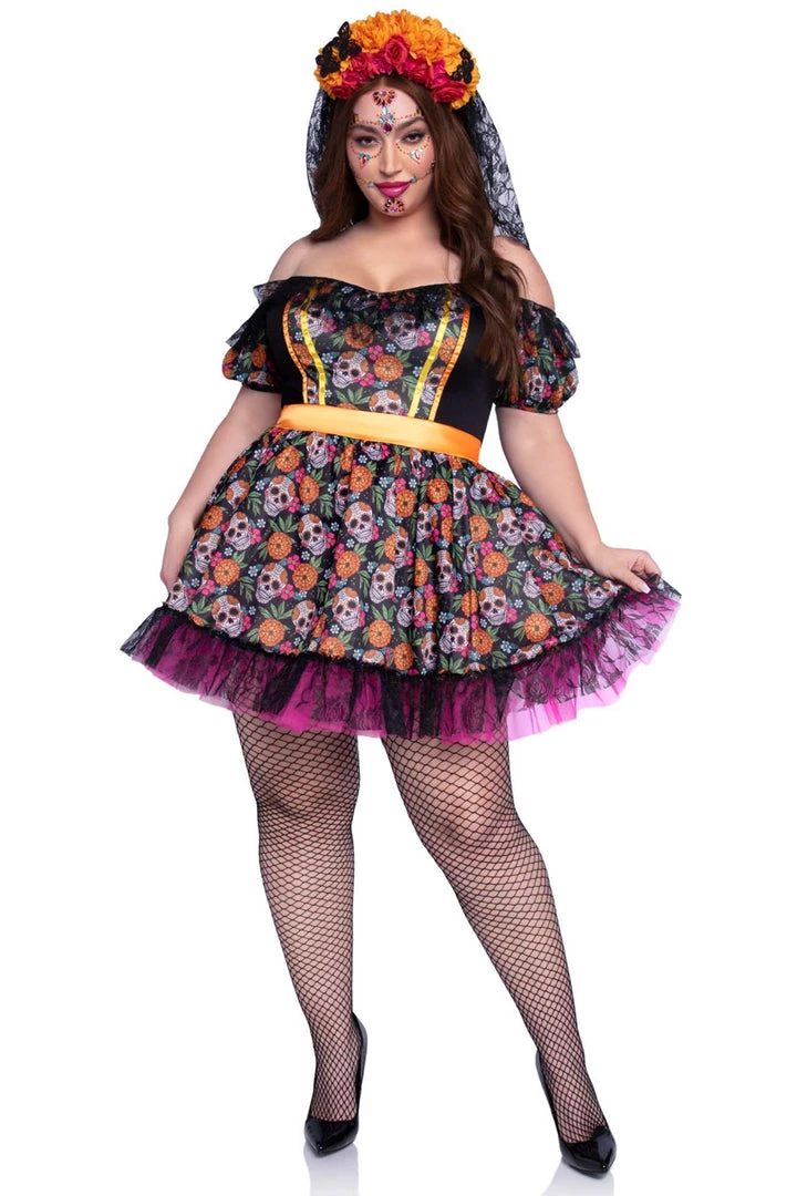 Leg Avenue Plus Size Marigold Catrina Costume 1 Leg Avenue Plus Size Marigold Catrina Costume