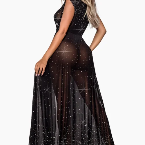 Leg Avenue Iridescent Floor Length Robe Lingerie