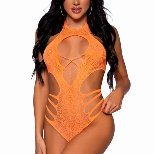 Leg Avenue Strappy Seamless Lace Bodysuit Lingerie