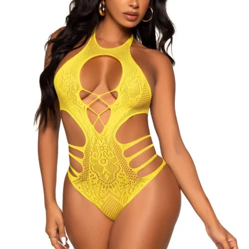 Leg Avenue Strappy Seamless Lace Bodysuit Lingerie