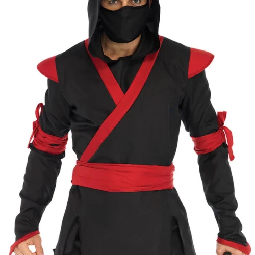 Leg Avenue Sexy Halloween Costumes Men's Black And Red Ninja Costume