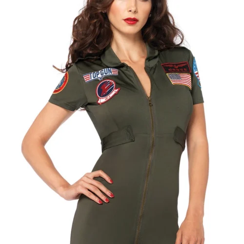 Leg Avenue Sexy Halloween Costumes Women's Top Gun Flight Suit Costume 5 Leg Avenue Sexy Halloween Costumes Women's Top Gun Flight Suit Costume